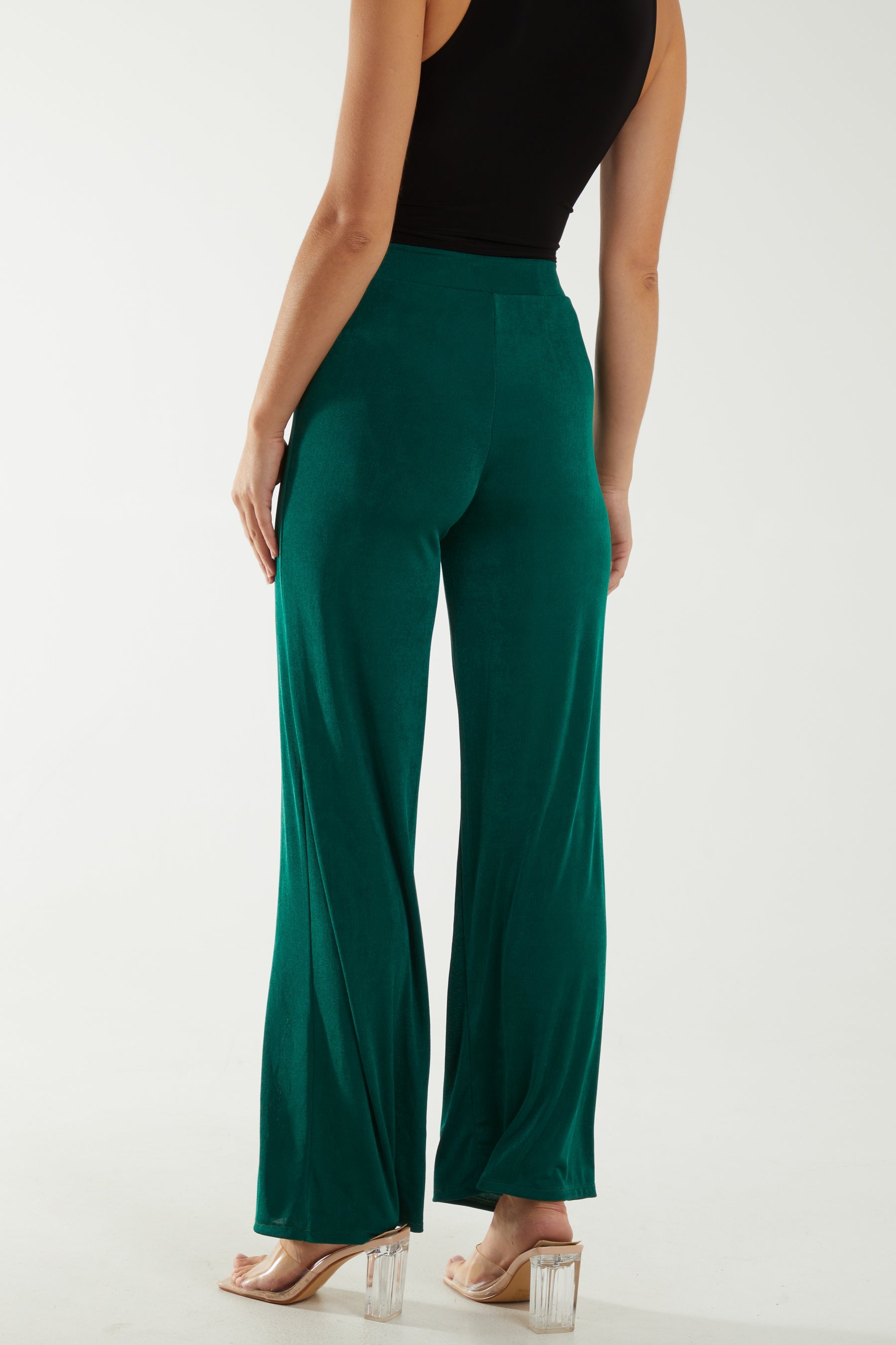 Wide Leg Acetate Trousers Trousers WearAll