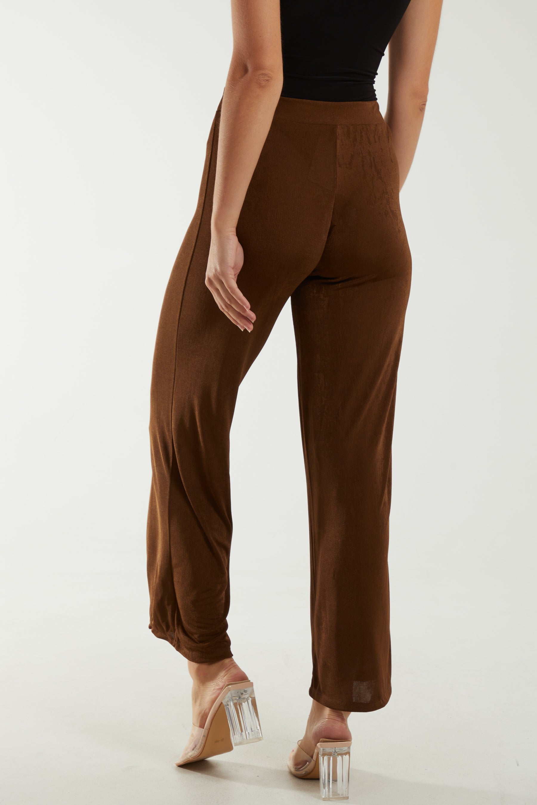 Wide Leg Acetate Trousers Trousers WearAll