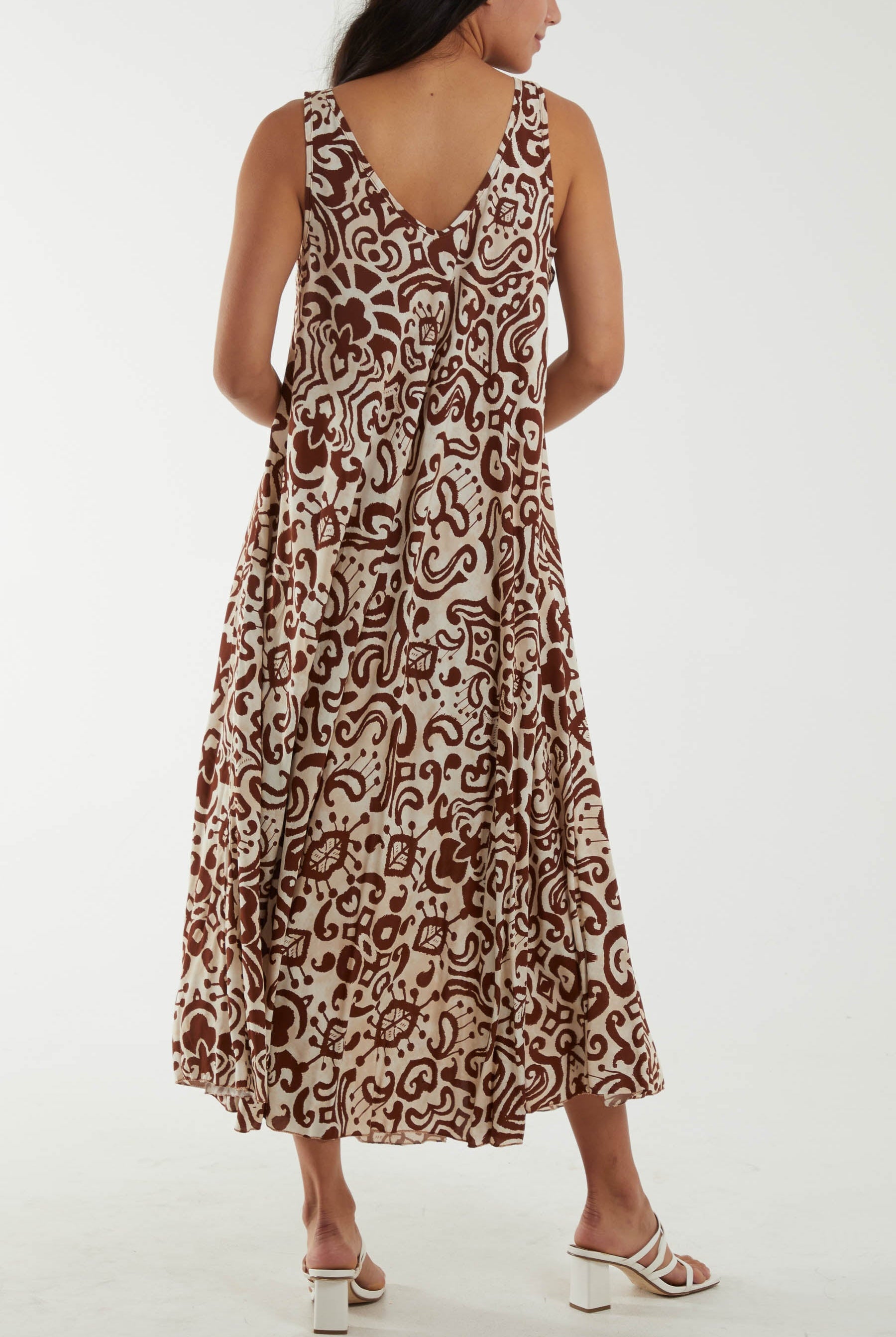 Sleeveless Abstract Print Maxi Dress Dresses WearAll