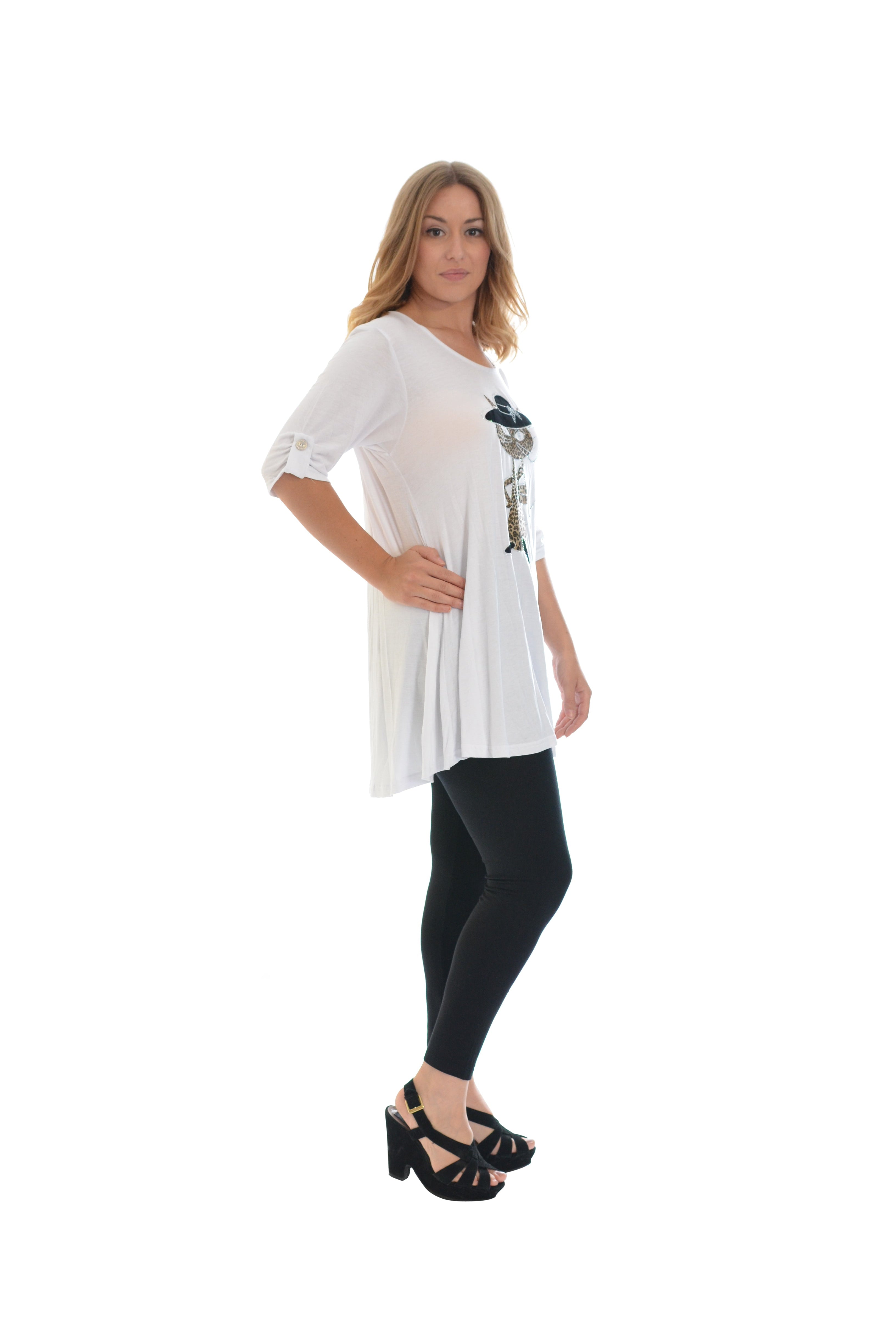 Cat Animal Print Short Sleeve Top Tops WearAll