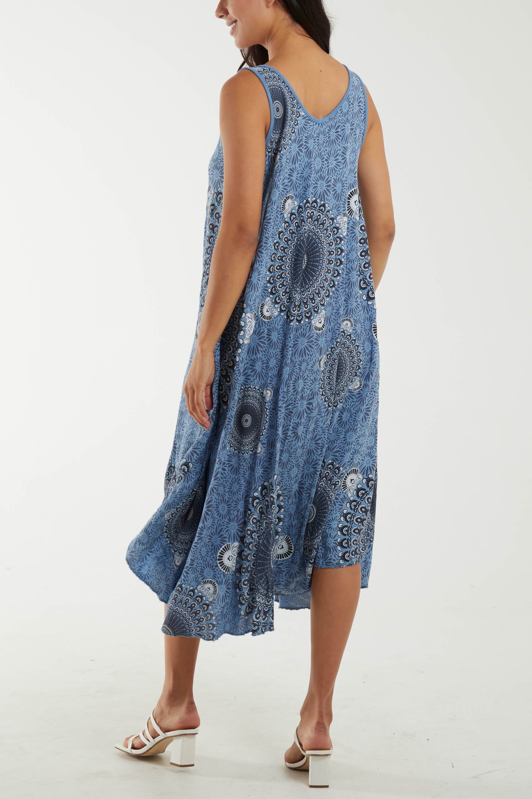 Mandala Relaxed Fit Sleeveless Midi Dress Dresses WearAll