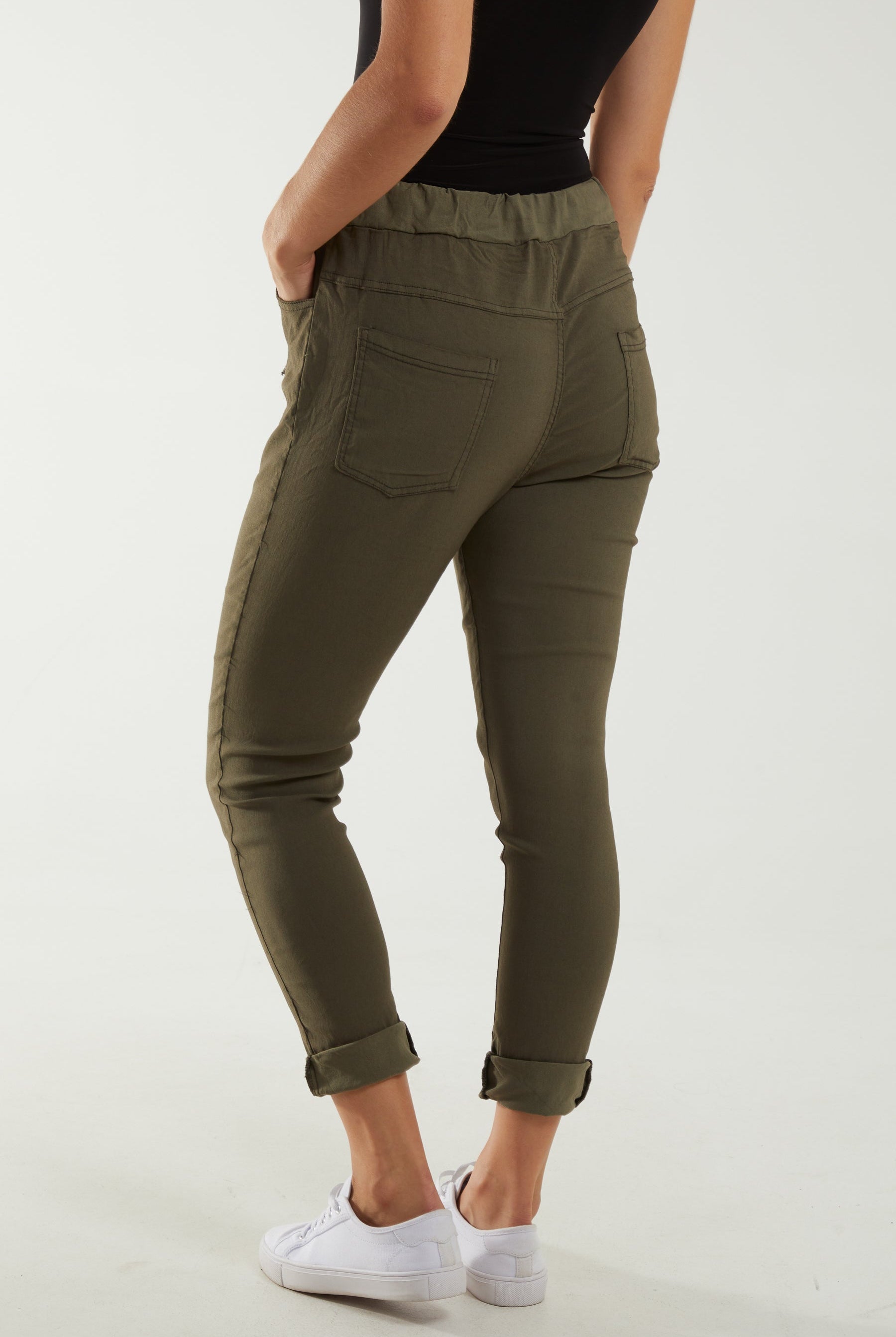 Magic Drawstring Pockets Crushed Trouser Trousers WearAll