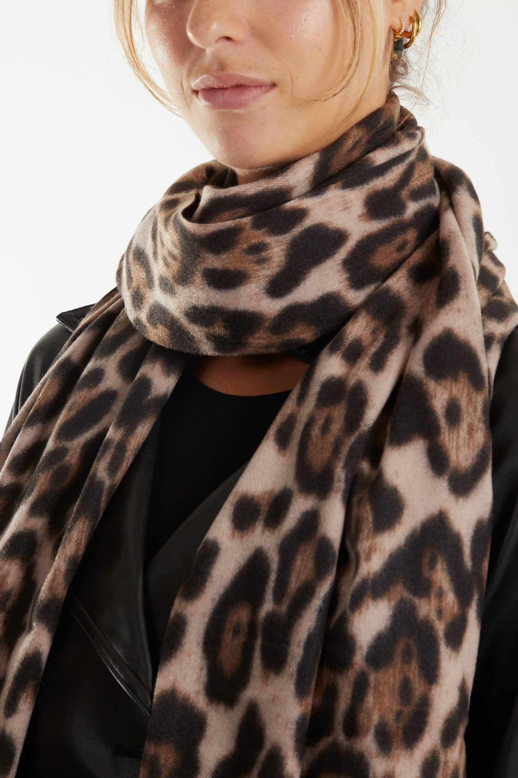 Leopard Print Soft Touch Scarf Scarfs WearAll