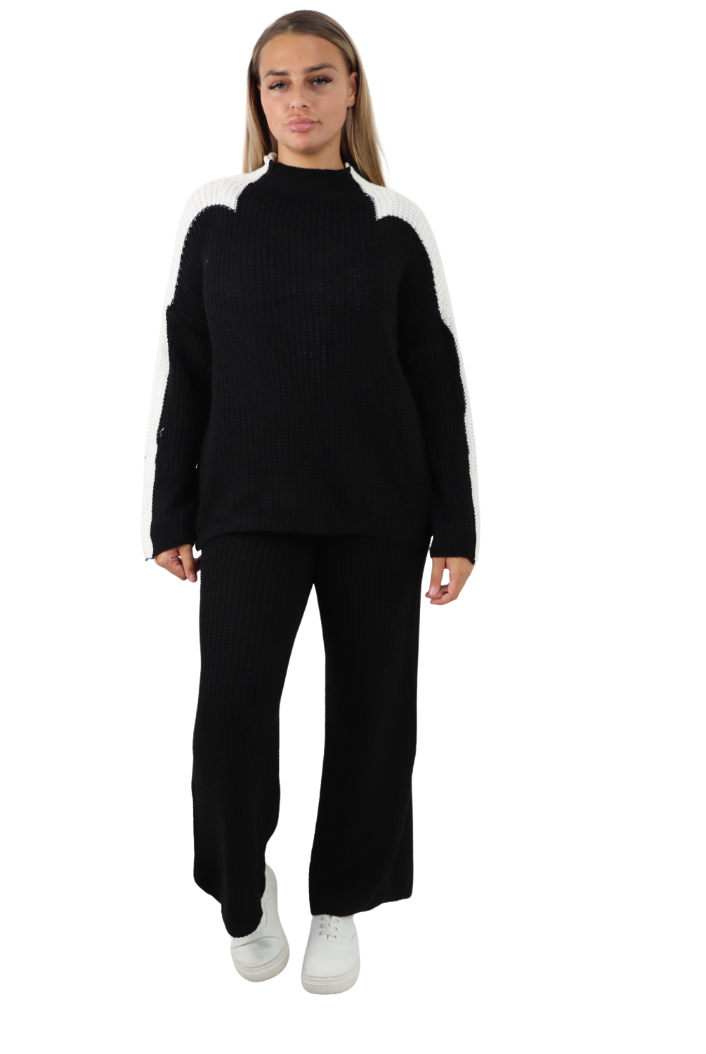 Italian Contrast Panel Knitted Top and Trouser Dresses WearAll