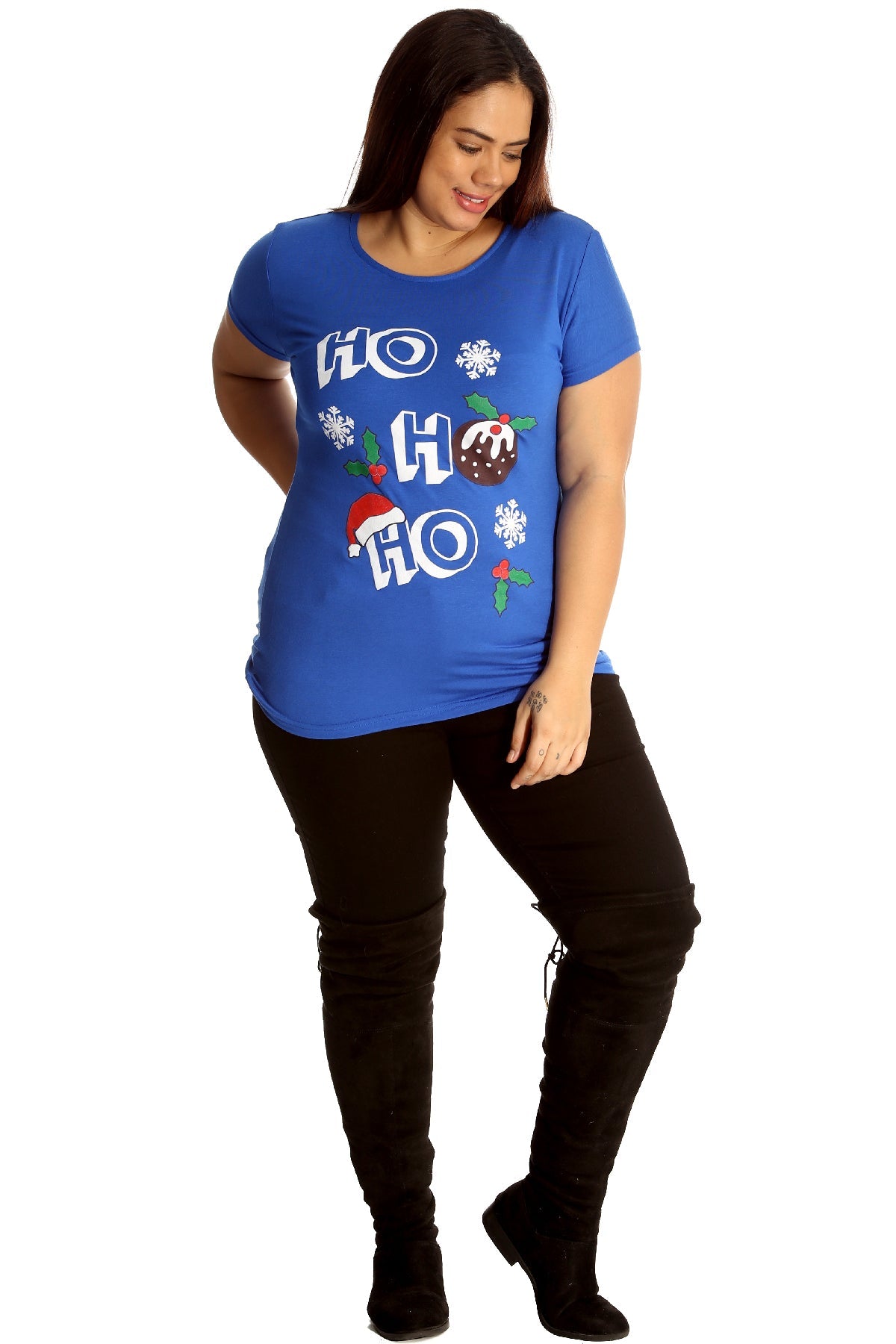 Holly Snowflake Christmas Short Sleeve Top Tops WearAll