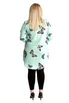 Butterfly Print Side Slit Curved Hem Top Tops WearAll