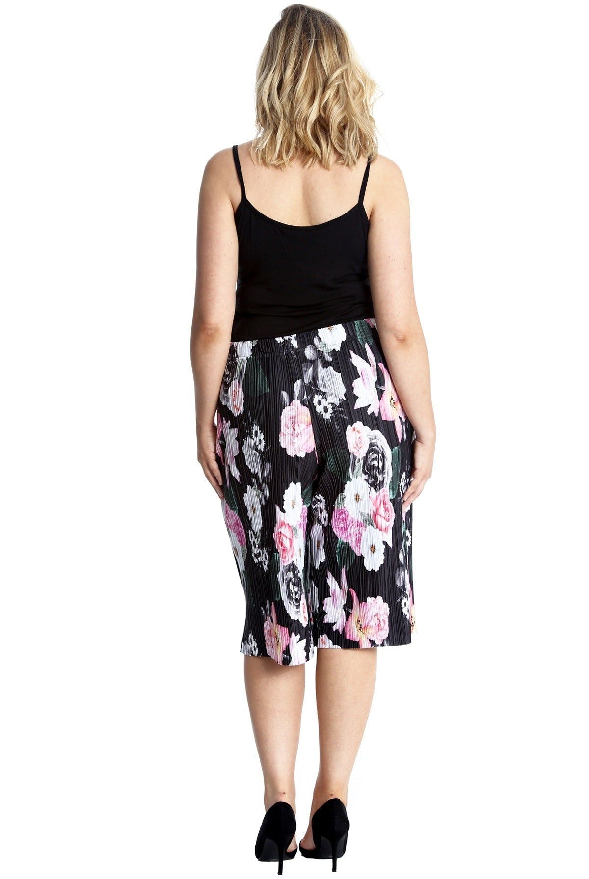 Floral Print Crinkle Culottes Culottes WearAll