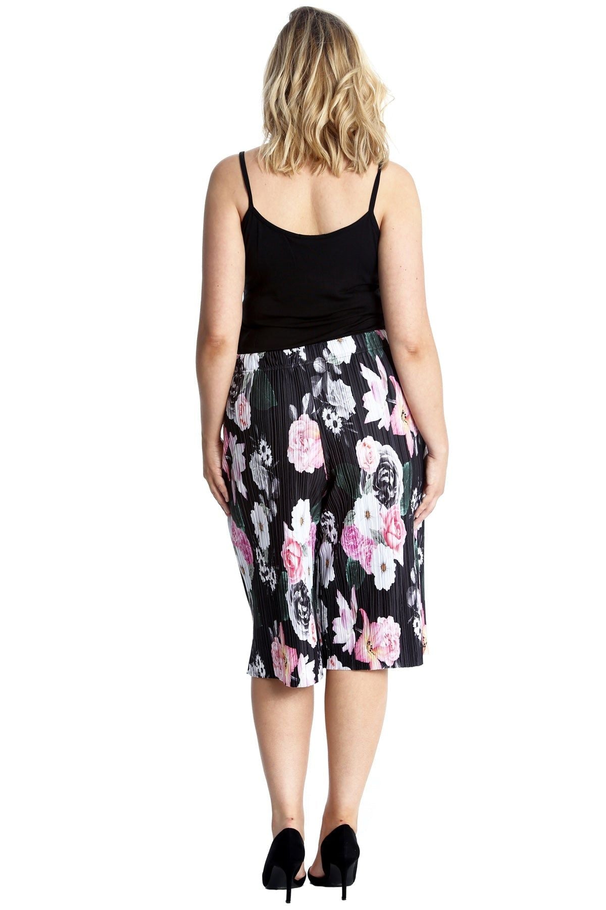 Floral Print Crinkle Culottes Culottes WearAll