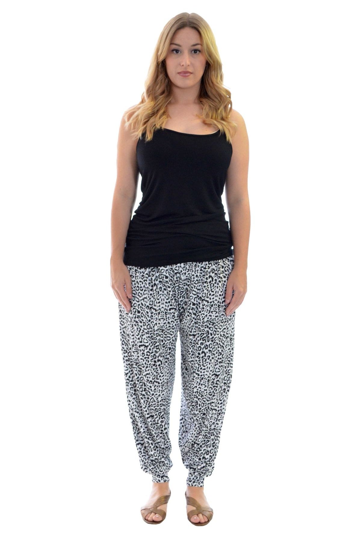 Plus Size Animal Print Harem Trousers Trousers WearAll