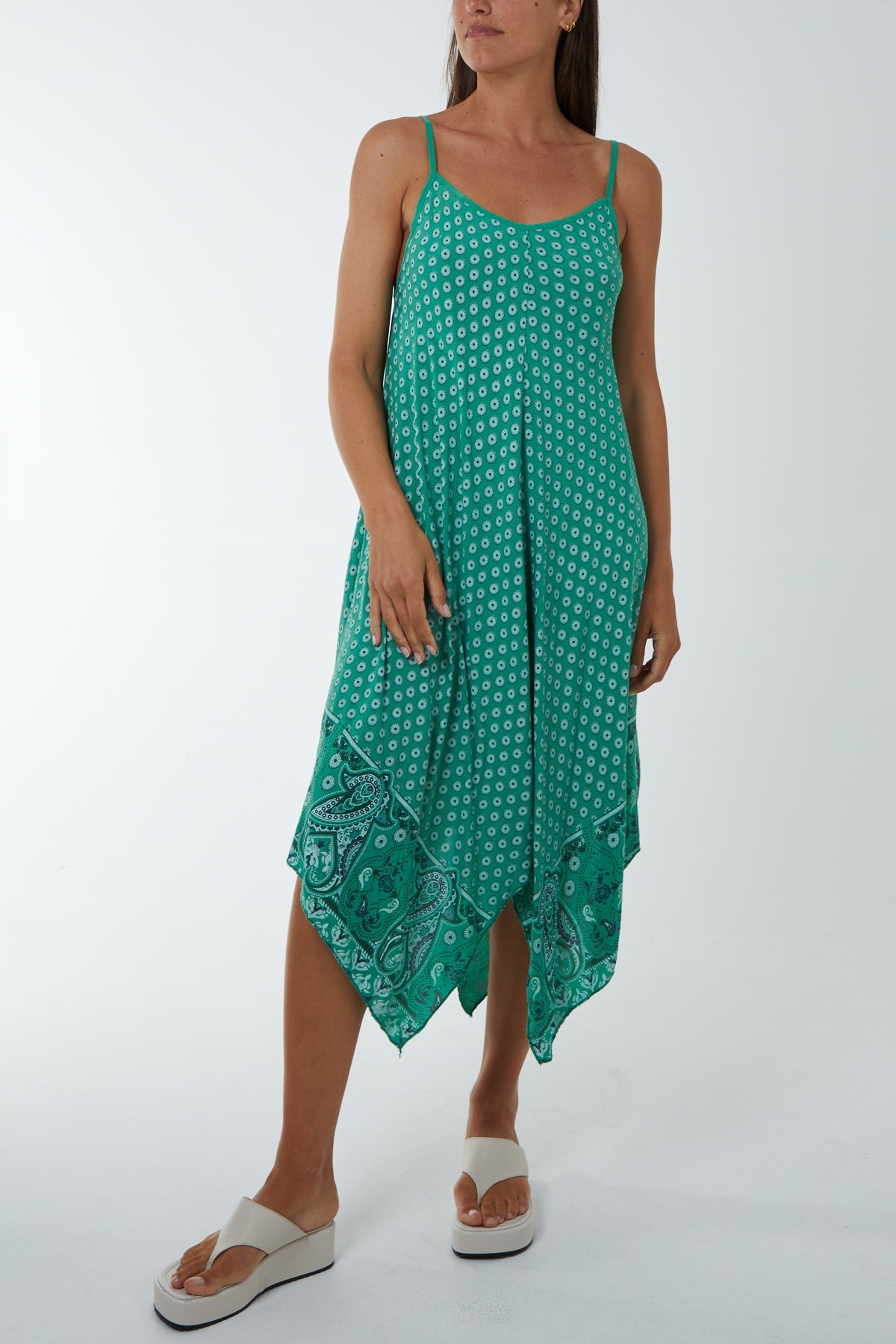 Cami Hanky Hem Midi Dress Dresses WearAll Jade One Size