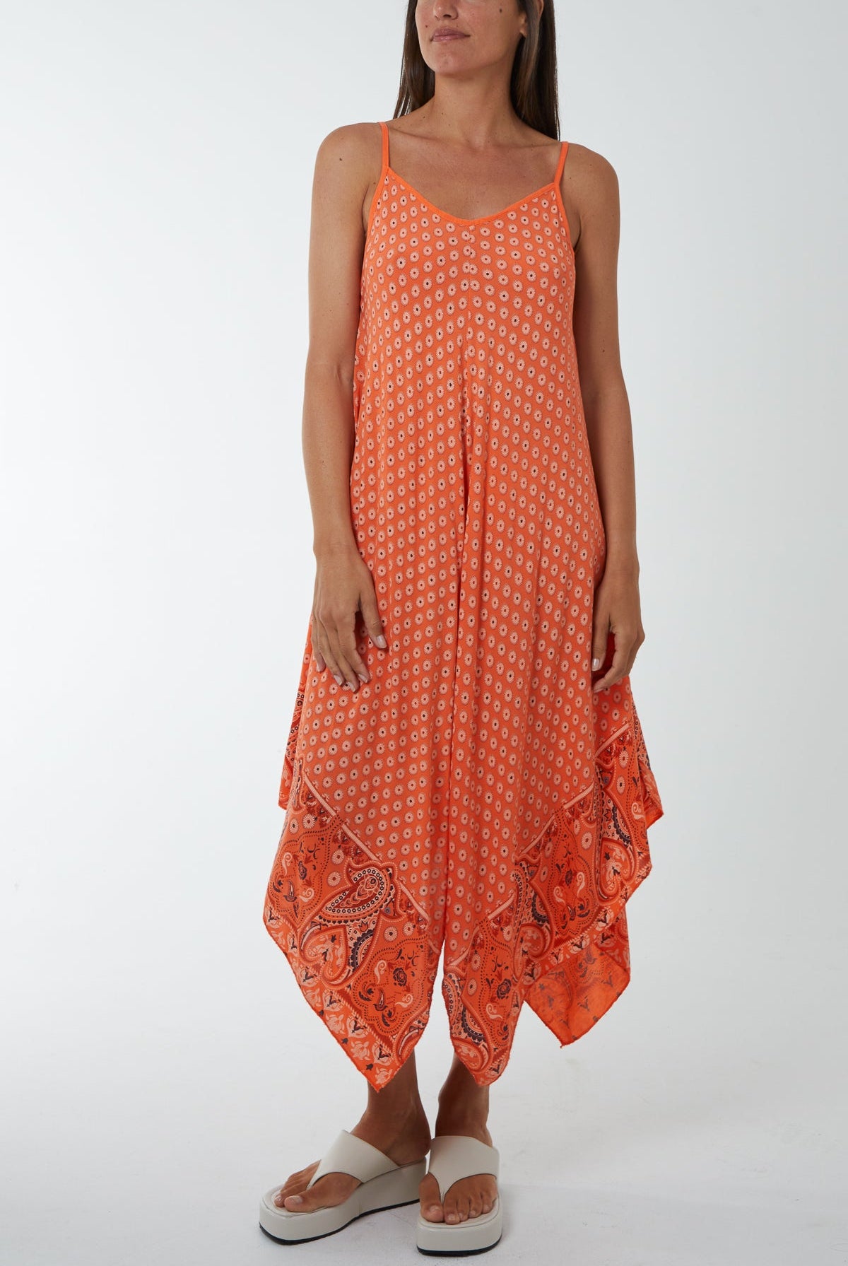 Cami Hanky Hem Midi Dress Dresses WearAll Orange One Size