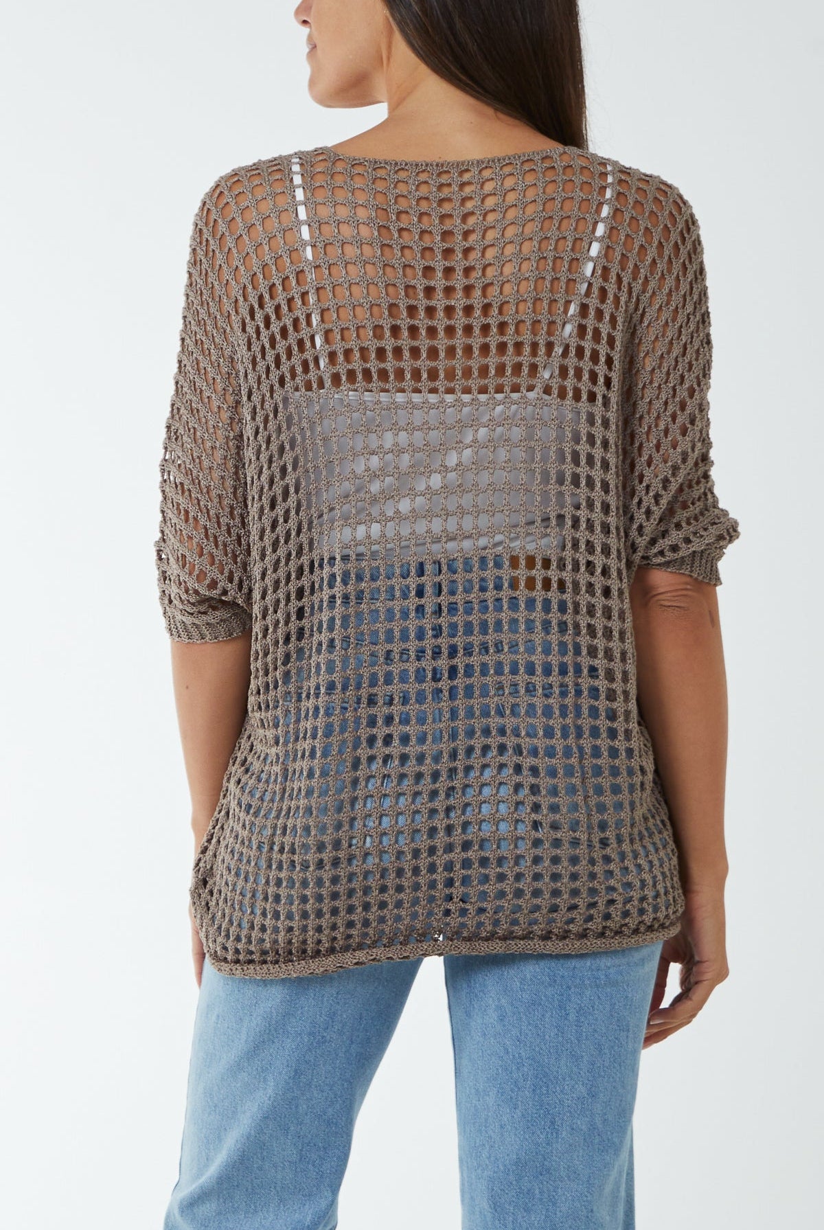 Round Neck Short Sleeve Crochet Top Tops WearAll