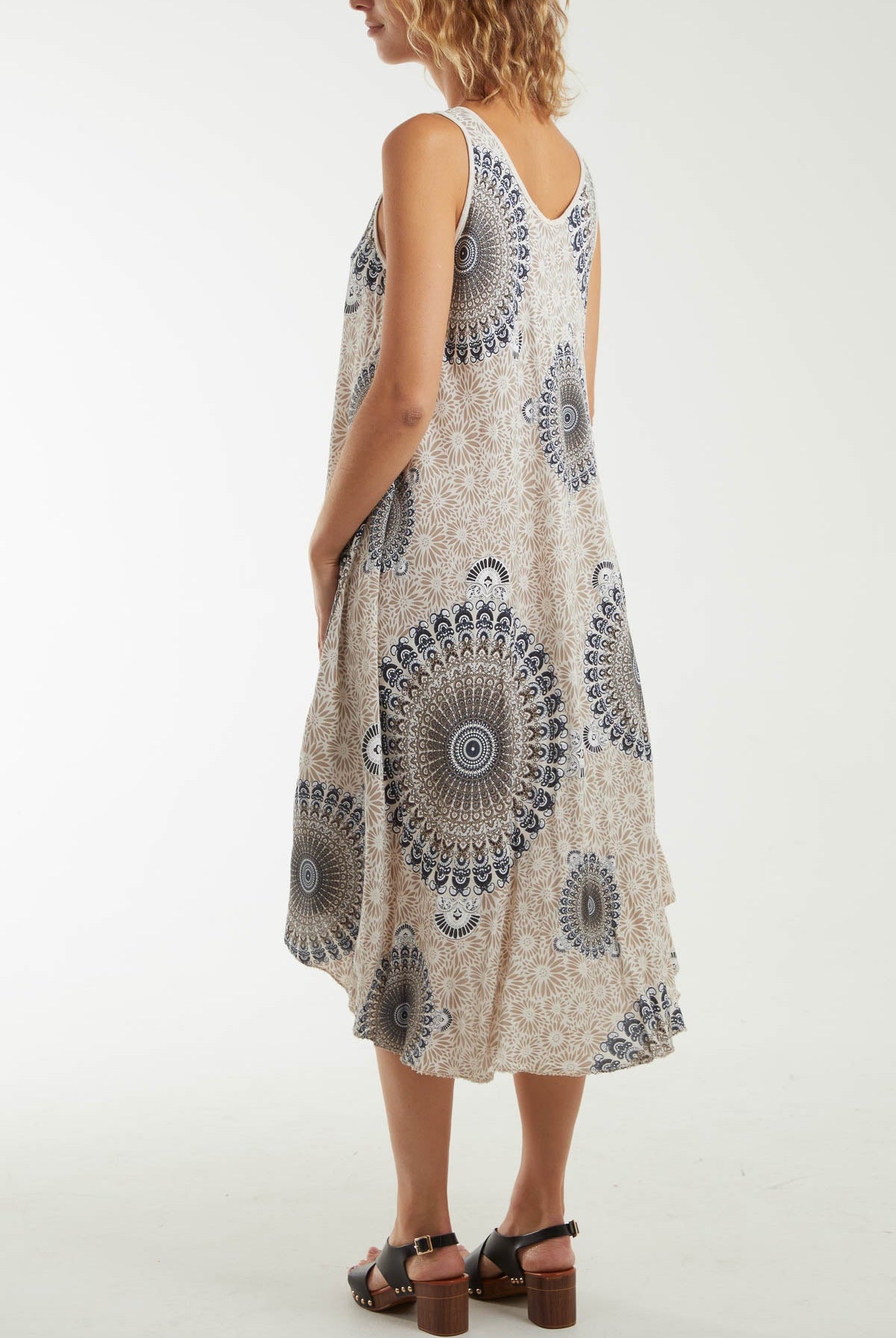 Mandala Relaxed Fit Sleeveless Midi Dress Dresses WearAll