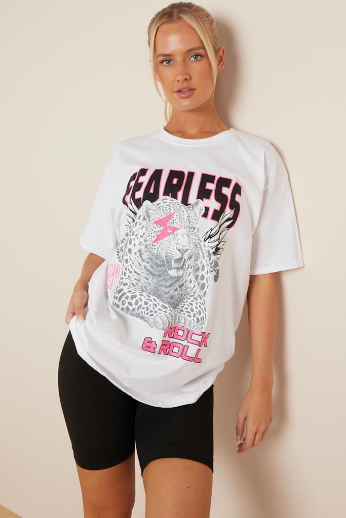 Fearless Print T-Shirt Top WearAll
