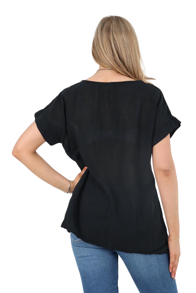 Italian Short Sleeve Necklace Top Tops WearAll