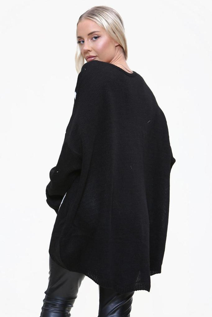 Heart Print Oversized Jumper Jumper & Cardigan WearAll