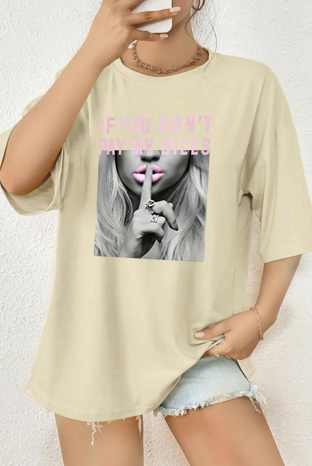 T-Shirt Dont pay Bill T-shirts WearAll Beige 8-10