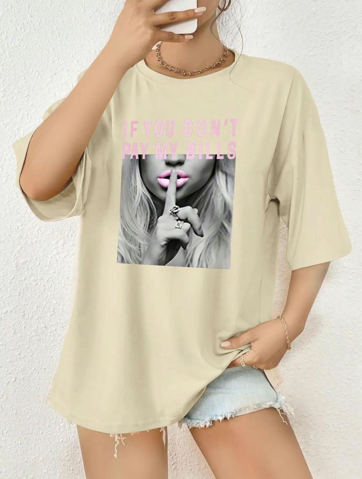 T-Shirt Dont pay Bill T-shirts WearAll Beige 8-10