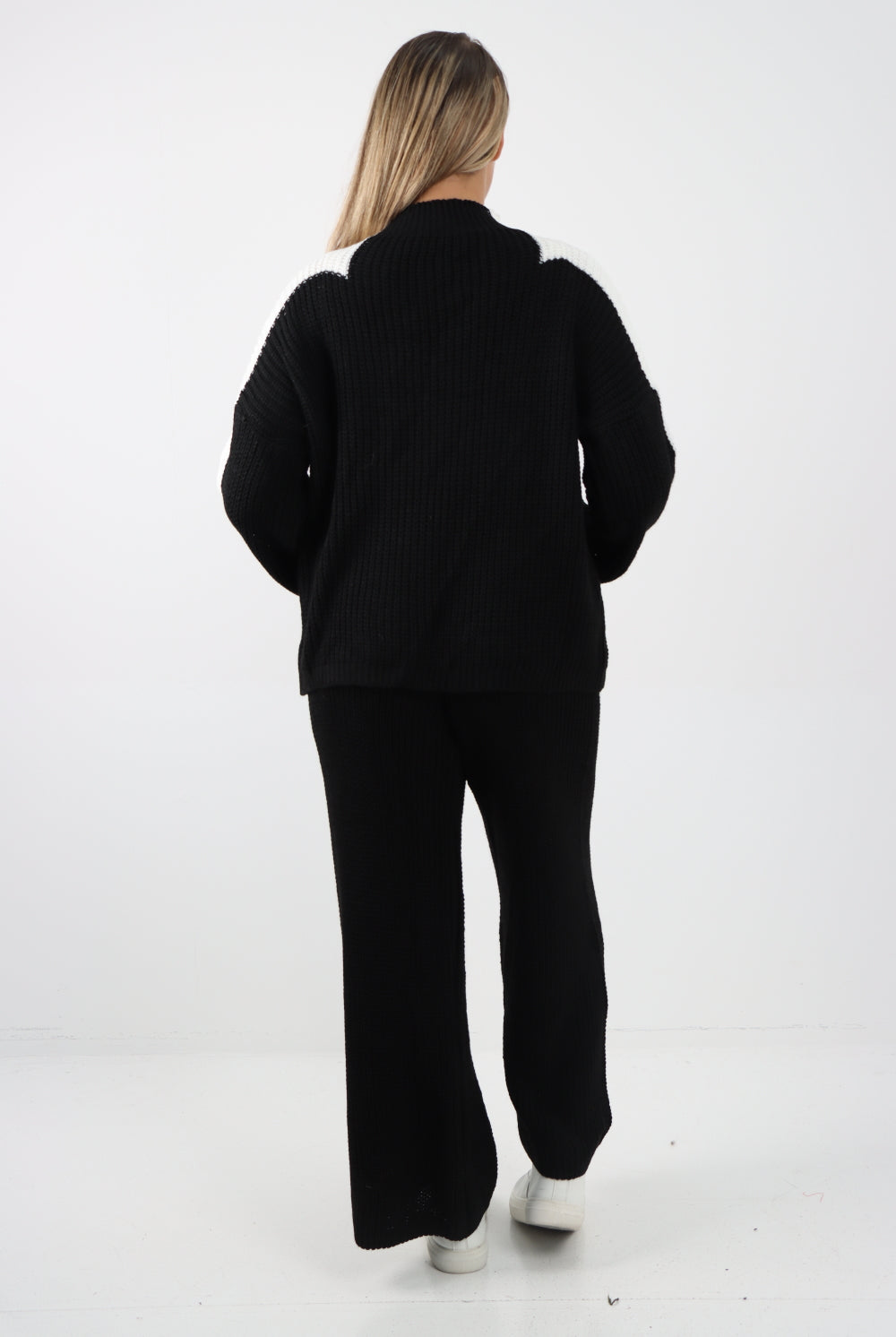 Italian Contrast Panel Knitted Top and Trouser Dresses WearAll