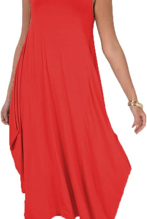 Lagenlook Parachute Dress Dresses WearAll Red One Size Fits (10-20)