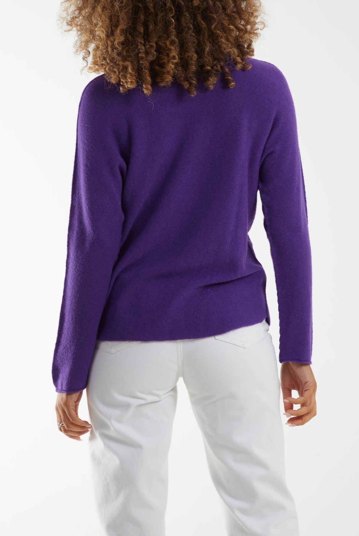 Raw Edge V-Neck Jumper TOPMF2 WearAll