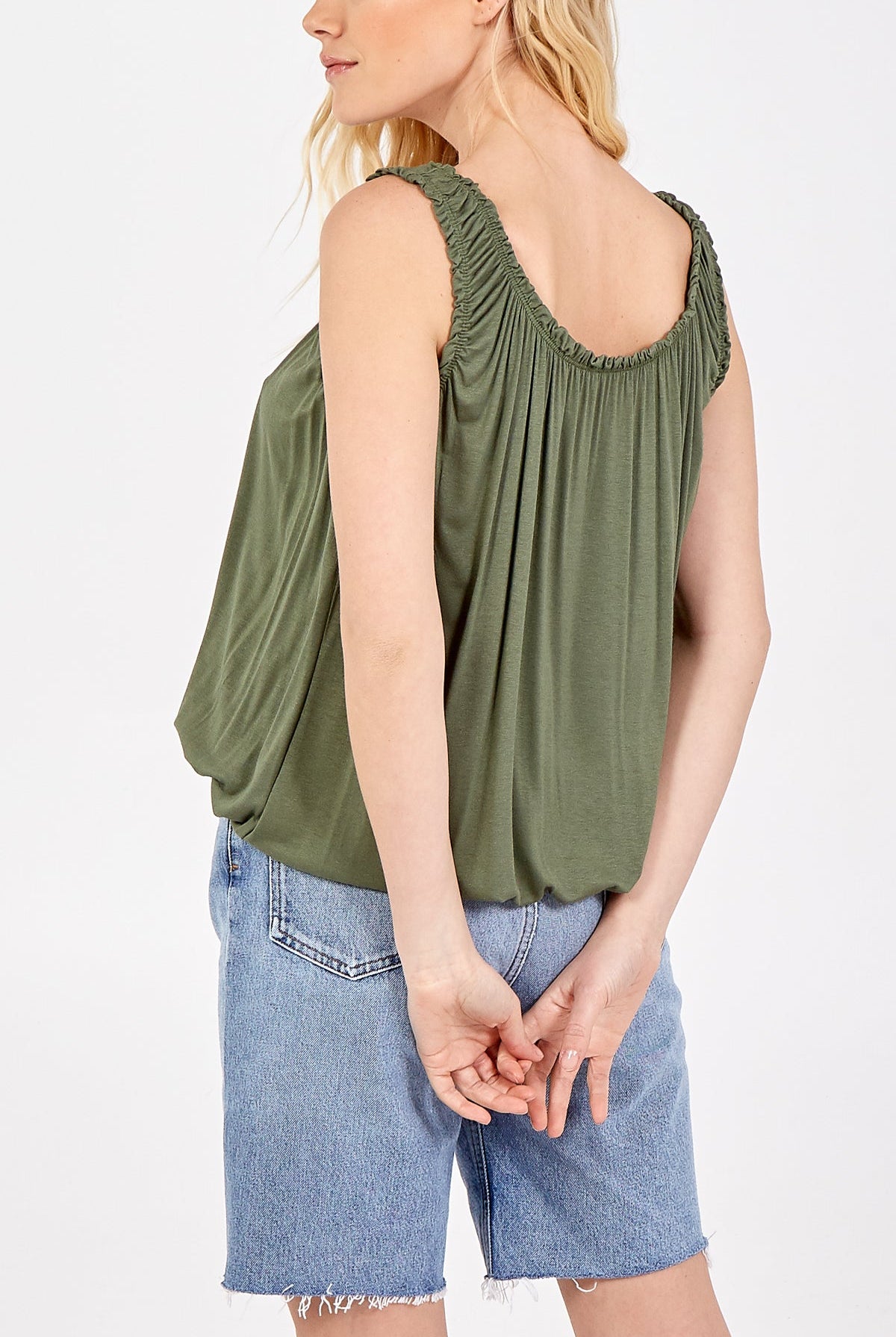 Balloon Ruffle Neck Vest TOPMF2 WearAll