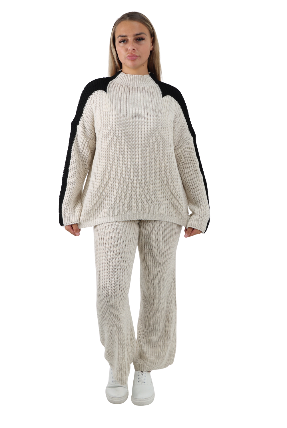 Italian Contrast Panel Knitted Top and Trouser Dresses WearAll