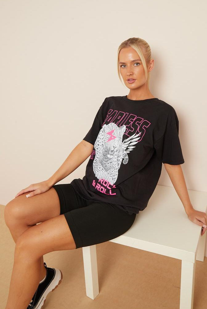 Fearless Print T-Shirt Top WearAll