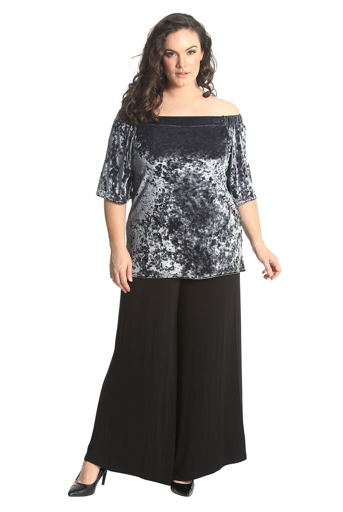 Crushed Velour Boho Party Bardot Top Tops WearAll