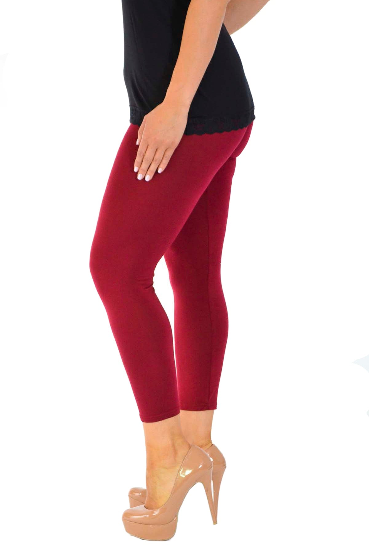 Plus Size Plain Long Leggings Leggings WearAll