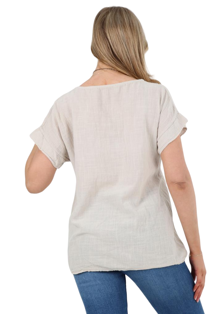 Italian Short Sleeve Necklace Top Tops WearAll