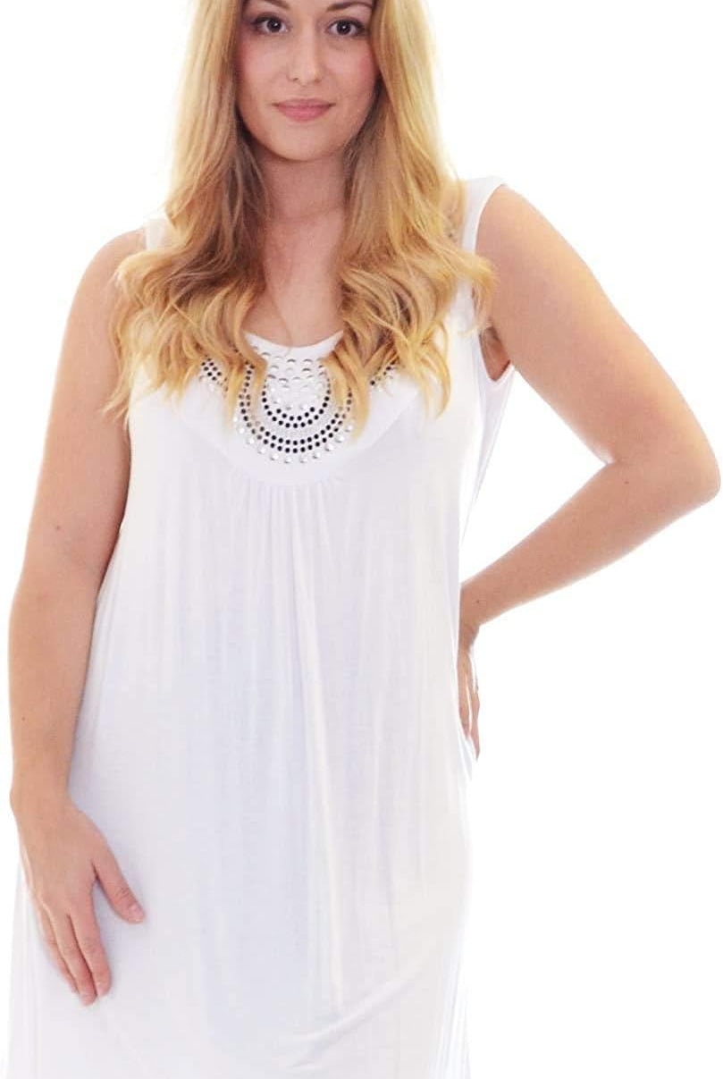 Stud Stretch Scoop Neck Top Tops WearAll