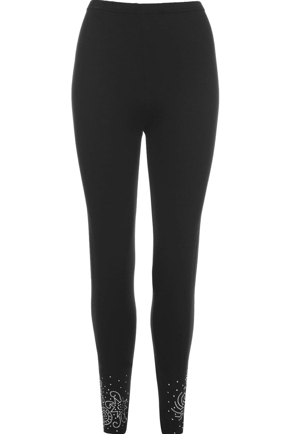 Foil Printed Leggings Leggings WearAll Black 12-14