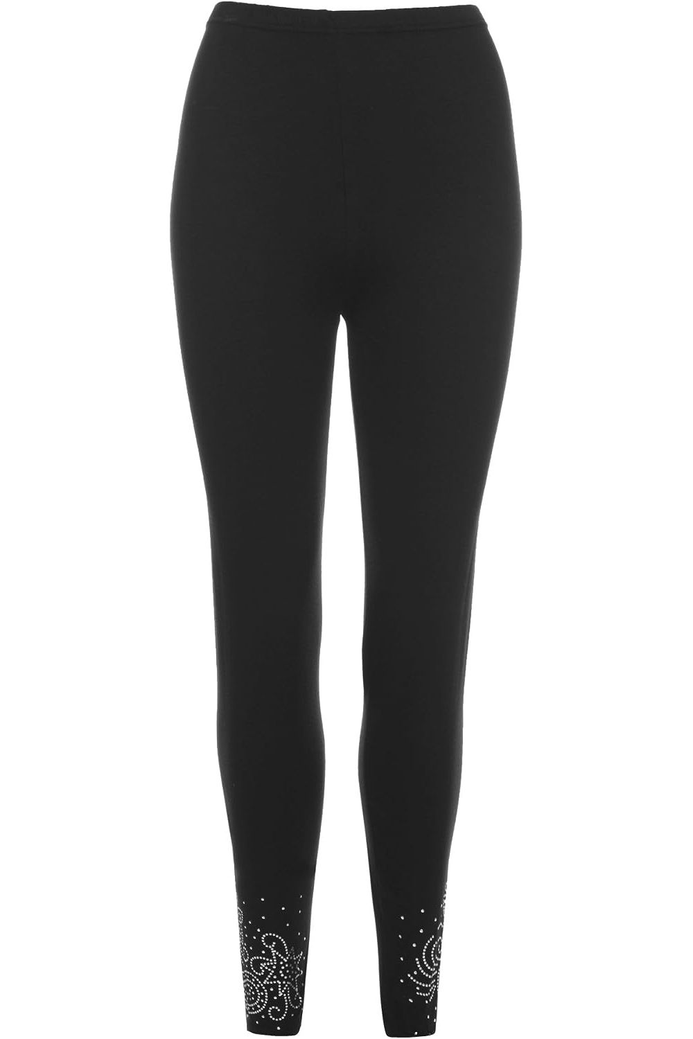 Foil Printed Leggings Leggings WearAll Black 12-14