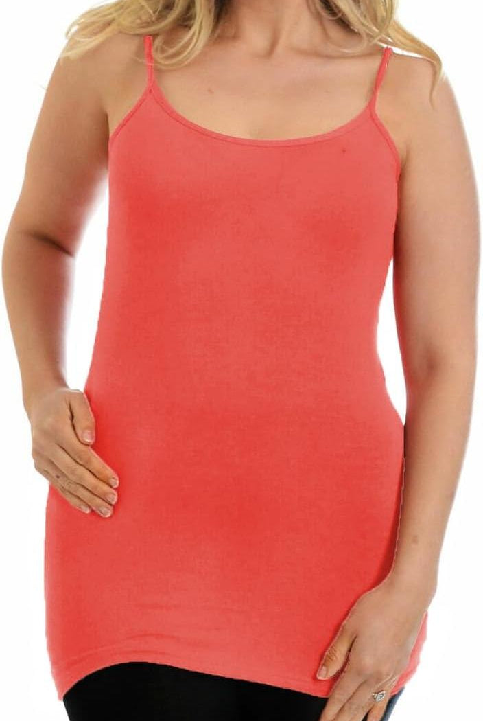 Cami Stretch Vest Scoop Neck Top Tops WearAll Coral 8-10