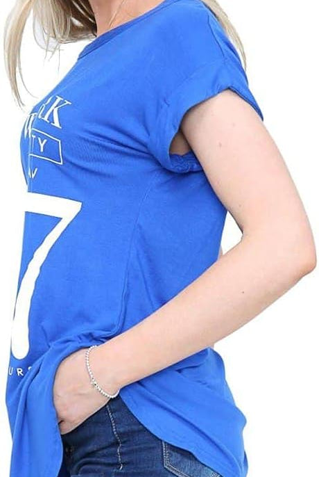 New York Slogan Print Short SleeveT-Shirt Top Tops WearAll