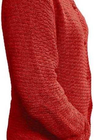 Women's Knitted Winter Cardigan Long Sleeve Warmth with Crew Neck & Ribbed Knit Cardigan WearAll