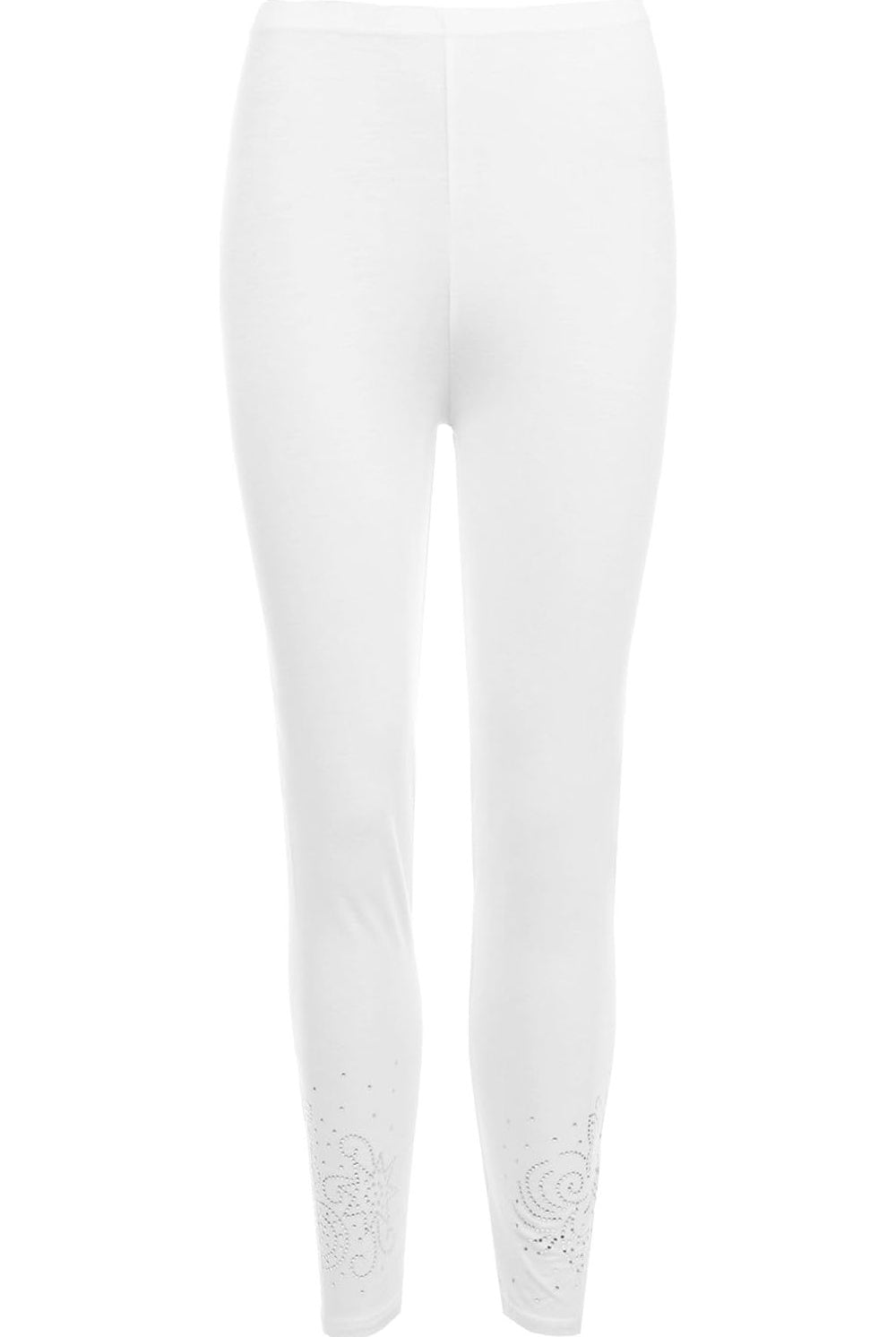 Foil Printed Leggings Leggings WearAll White 12-14