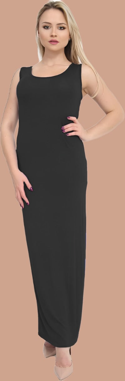 Racer Back Maxi Dress Dress WearAll Black 8-10