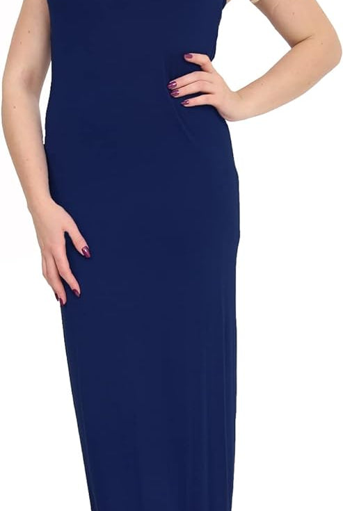 Racer Back Maxi Dress Dress WearAll Navy 12-14
