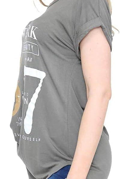 New York Slogan Print Short SleeveT-Shirt Top Tops WearAll