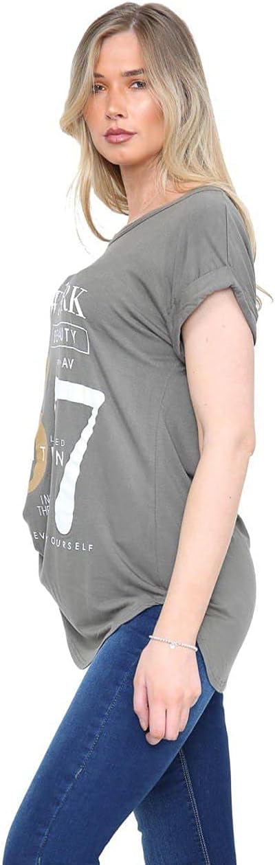 New York Slogan Print Short SleeveT-Shirt Top Tops WearAll