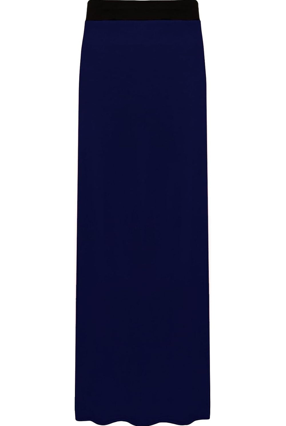 Plus Size Pencil Long Maxi Skirt Elasticated Waist Skirt WearAll Navy Blue 16-18