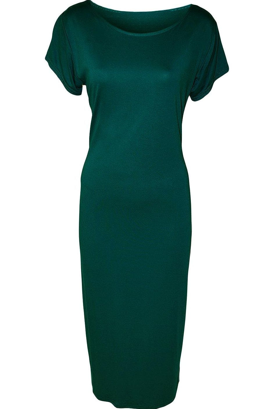 Plain Short Sleeve Jersey Midi Dress Dress WearAll