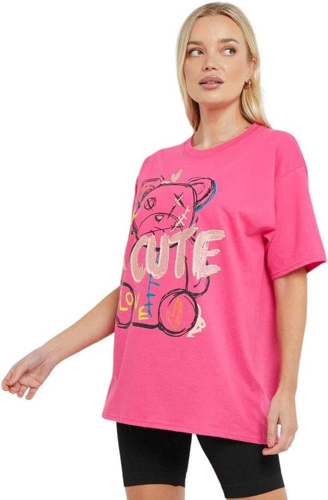 Cute Teddy T-Shirt WearAll Pink 8-10
