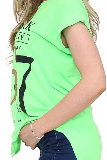 New York Slogan Print Short SleeveT-Shirt Top Tops WearAll