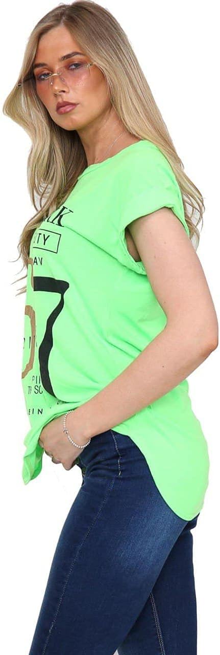 New York Slogan Print Short SleeveT-Shirt Top Tops WearAll