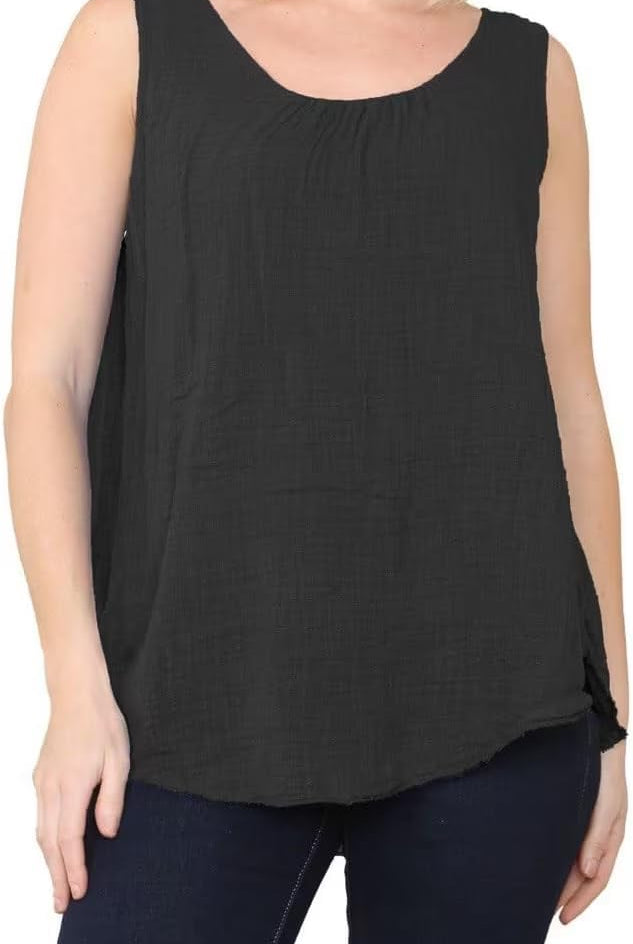 Sleeveless Vest Top Tops WearAll Black 8