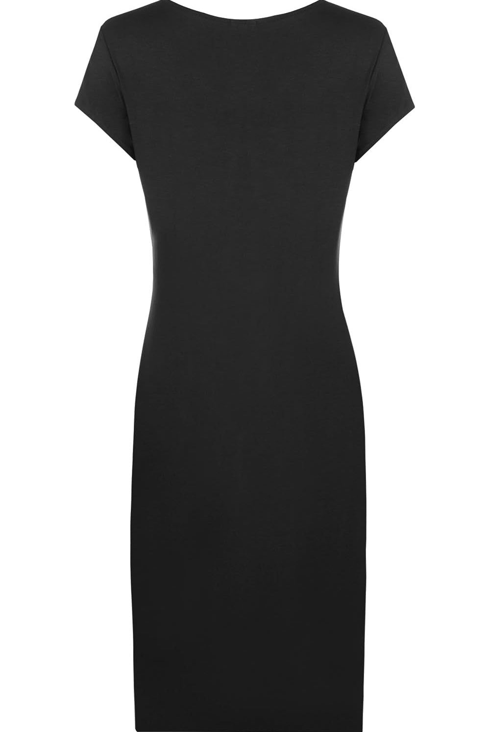 Plain Short Sleeve Jersey Midi Dress Dress WearAll