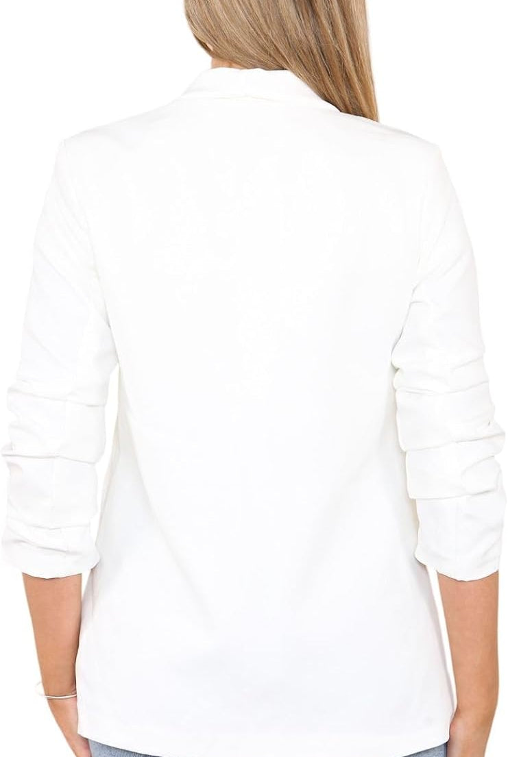 Ruched Sleeve Blazer Jacket WearAll